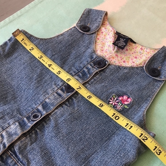 Nautica‎ Floral Embroidered Detail Sleeveless Denim Jumper Dress - Picture 8 of 9
